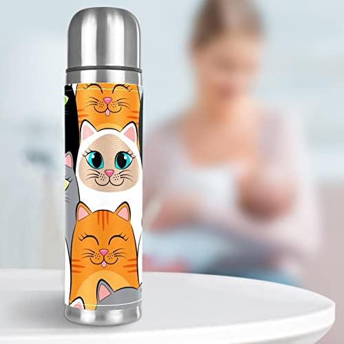 CAT životinjska nehrđajuća čelika za boce za vodu Profesionalna izolirana termos tikvica 16 oz originalne kože zamotane kože