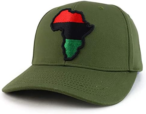 Trendy Widel Shop Crvena Crna Zelena Afrika Karta vezena strukturirana bejzbol kapa