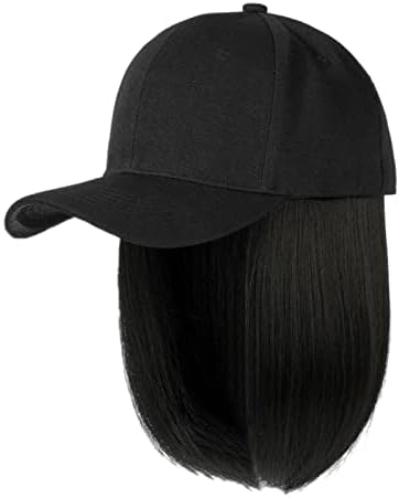 Sunčani šešir za žene za bejzbol kapa sa ekstenzijama za kosu ravna kratka bob frizura uklonjiva kapa za glavu šešira