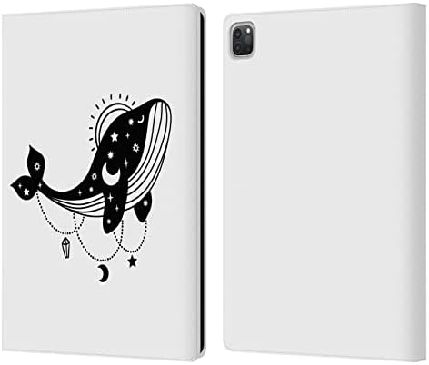Dizajni za glavu Službeno licencirano Haruulita kitova nebeska tattoo kožna knjiga Novčani poklopac Kompatibilan sa Apple iPad Pro 12.9 2020/2011/2028