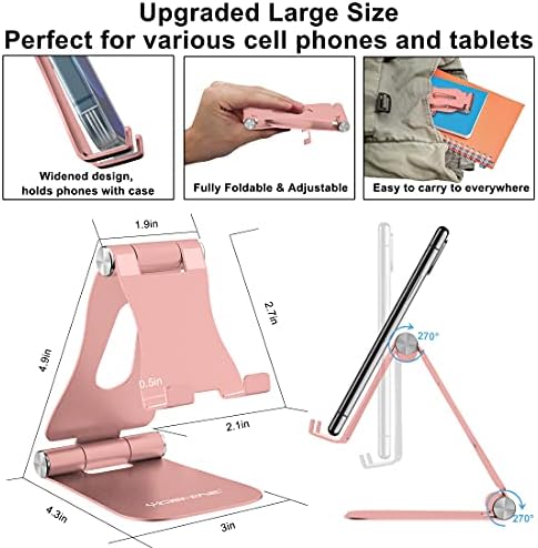 Stalak za mobitel Yoshine, nadograđeni štand telefona za stol, podesivi postolje za tablete, sklopivi prenosivi