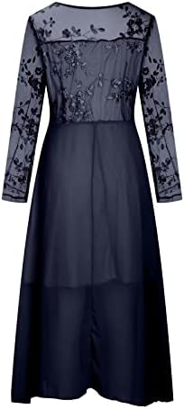 RMXEI ženska haljina šifon elegantna čipkaste patchwork haljina izrezana duga haljina djeverska večernja haljina