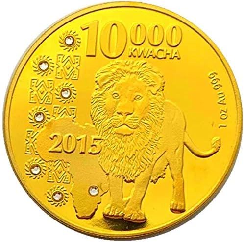 Afrički leopard životinja pozlaćena komemorativna kovanica novčića novčića lav slont craft Coin Diamond