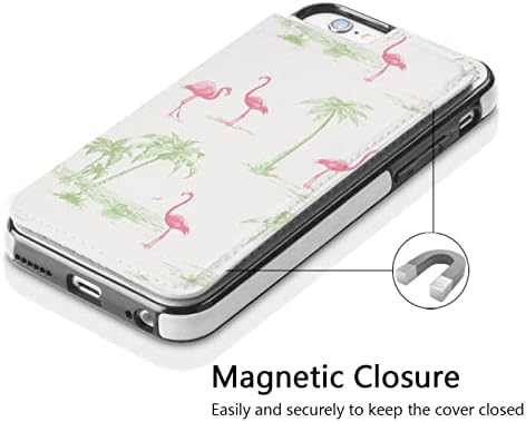 Vgfjhndf Pink Flamingos futrola za štampu za iPhone 7 / iPhone 8 / iPhone Se3 Navlaka za novčanik sa držačem za kartice Flip PU kožna futrola za telefon 4.7 Inch