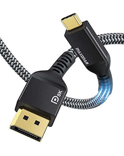 Maxonar Vesa certificirani USB C za DisplayPort 1.4, 8K 60Hz Thunderbolt 4/3 / USB4 do DP kabla 4ft / 1,2m