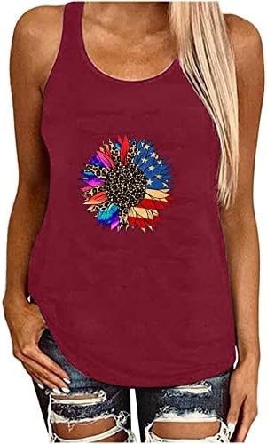 Ženska američka zastava vrhova 4. jula, kratkih rukava / kratkih rukava kratka majica, majica casual dan