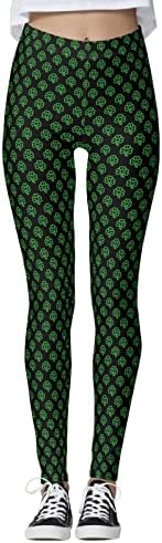 Lensse St. Patricks Day gamaše za žene visoki struk elastični rastezljivi ispisani sretni bootcut joga hlače