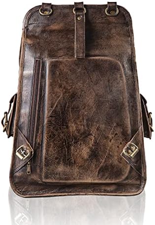 CHARMIKA full Grain 21 inčni kožni ruksak za Laptop / veliki ruksak Ležerna torba za knjige Daypack Travel