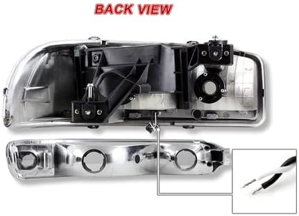 HK5 dimno sočivo Clear Reflector DRL LED farovi + Branik 4 komada kompatibilno sa 1999 - 2006 GMC Yukon XL / Sierra, 2000 2001 2002 2003 2004 2005
