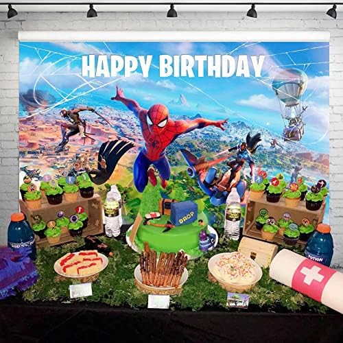 Battle Royale potrepštine fotografija za ljubitelje igara dječaci Rođendanska zabava torta Tabela Banner 5x3ft Spiderman pozadina video igre Poster 85