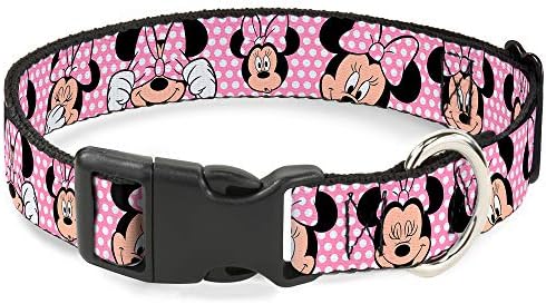 Kovcanični ovratnik za plastične kopče - Minnie Mouse izrazi Polka Dot Pink / White - 1,5 Široko - uklapa