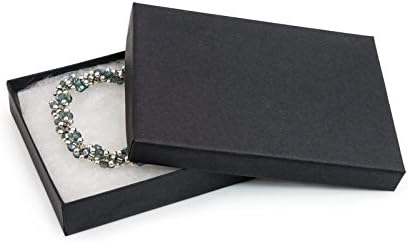 15 pamuk pamuk ispunjen mat crnim bojama Kartonski nakit nakit i maloprodajne kutije Veličina: 5 3/8 x 3
