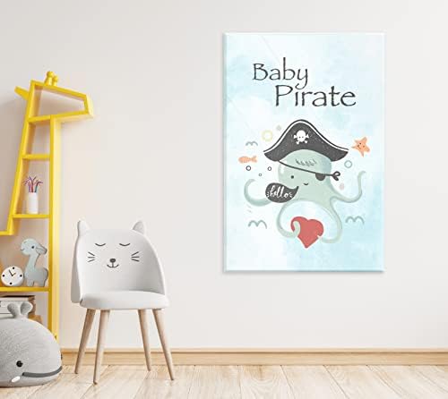 Akrilik modernog zidnog piratskog hobotnice - dječja akrilna serija - akril zidna umjetnost - slika fotografija