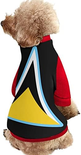 FunnyStar Saint Lucia's Flag Print Dukserice za kućne ljubimce sa pulovernim puloverom za pse Mačka sa dizajnom