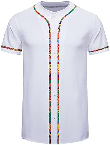 Wenkomg1 kratke rukave majice za muškarce proljeće ljeto majice labave majice afrički Print Casual Vanjska