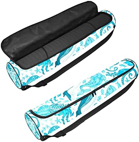 Yoga Mat torba, plava Podvodna morska životna Bezgranična Vježba Yoga Mat Carrier full-Zip Yoga Mat torba