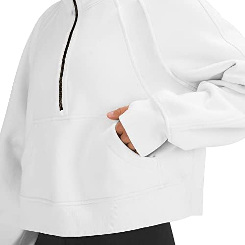 Lamoer ženski duksevi pulover duksevi peachskin baršunaste polu-zip obrezive s kapuljačom obložen ovratnik