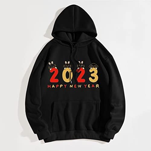 2023 Prevelika kapuljača za žene slatka zečja zeko grafička majica sa kapuljačom sretna nova godina koluta