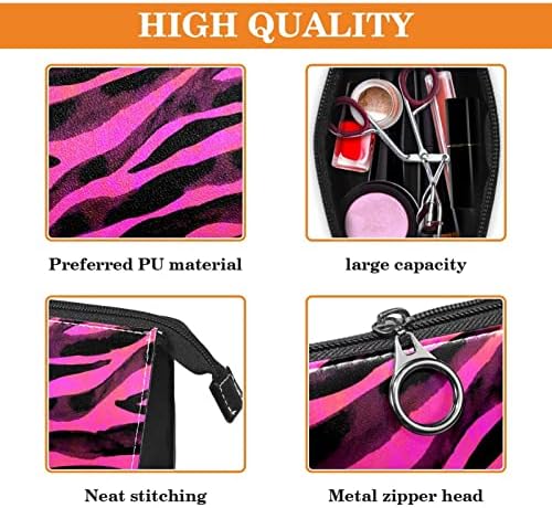 Tbouobt kozmetičke vrećice za žene, šminke toaletna toaletska torba Organizator, apstraktna ružičasta zebra