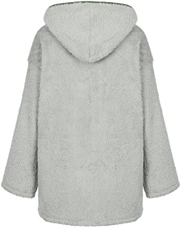 Ženske prevelike zip up šerpa jaknu Fuzzy fleece meddy kaput zimska topla odjeća otvorena prednja kapuljača