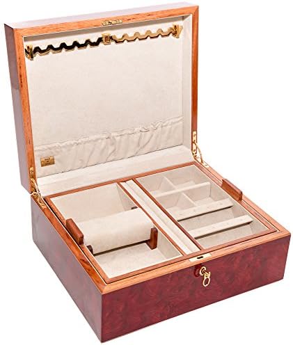 Bello Collezioni-Via Manzoni Muška / Ženska Briar drvena luksuzna kutija za nakit. Proizvedeno u Italiji