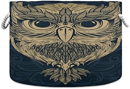 GOODOLD Owl uzorak velika korpa za veš, sklopiva korpa za veš 20x14 inča dekorativna deka korpa za ostavu