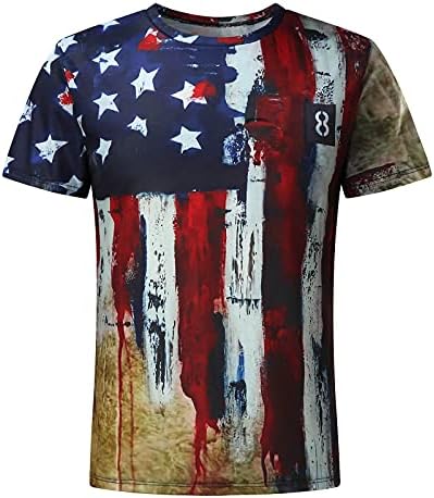 XXVR vojnik kratki rukav za muškarce Američka zastava plus veličina Majica Retro Patriotska bluza Mišićna