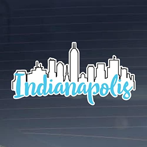 Dizajn mlečnih mljeva Indianapolis Indiana City Skyline 3 inča Potpuna boja vinilna naljepnica