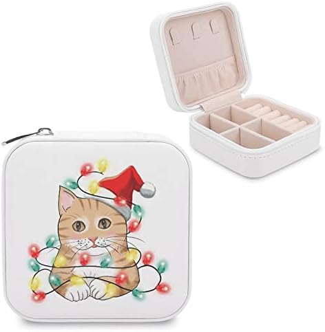 Božićna svjetla mačka mala kutija za nakit cvjetni vijenac Travel mali Organizator prijenosni vitrina za