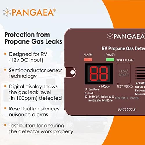 Pangea Digital RV detektor plina sa 85db glasnim alarmom, DC 12V, za prikolicu, kućište, motociktome