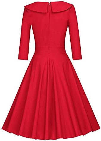 Andongnywell ženska polka tačka Vintage haljina Dugi rukav Retro Casual Swing haljine Retros haljina sa