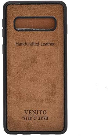 Venito Verona kožna tanka torbica za novčanik kompatibilna sa Samsung Galaxy S10-Snap On Flip back Cover-RFID zaštita-Antique Brown