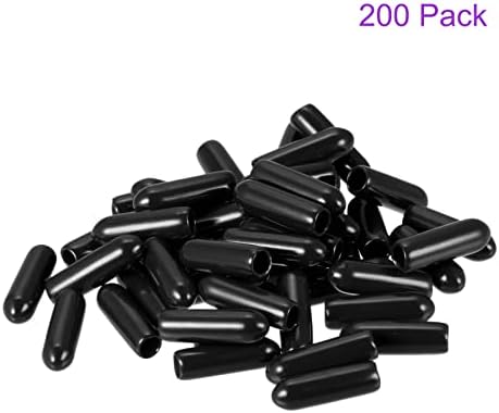 DMiotech 200 pakovanje 1/8 ID Crni štitnici za navoje gumeni završni poklopci poklopci vijaka za cijev za