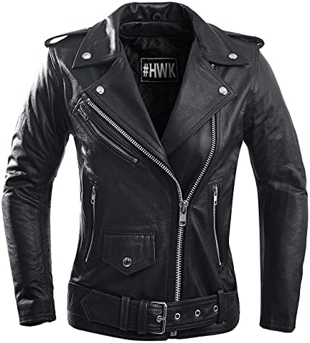 HWK Brando kožna motociklistička jakna za žene, prava kožna jakna za vremenske uslove & amp; vodootporna