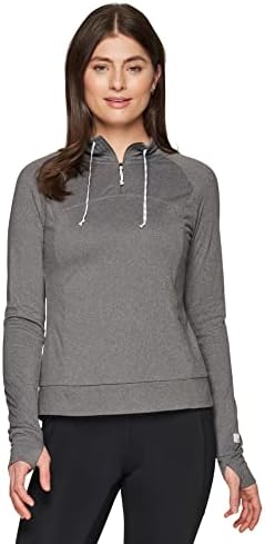 Avalanche Ženski rugani izrekirani termički pulover s dugim rukavima 1/4 Zip Top