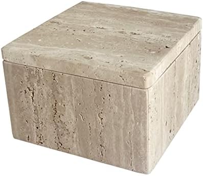 StonePlus kutija za nakit od prirodnog mramora pamučna kutija za čuvanje sa poklopcem