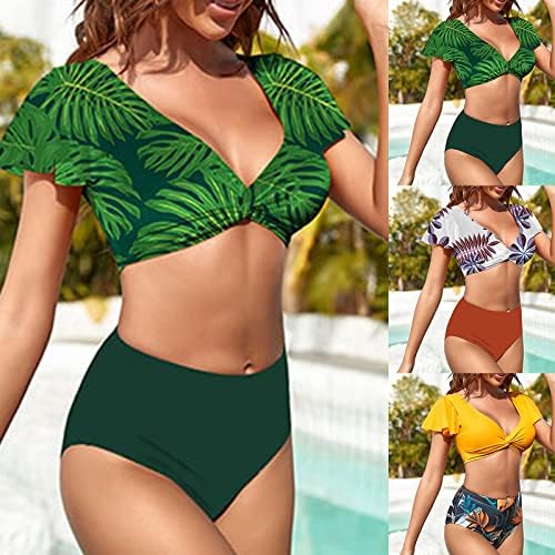 Seksi kupaći kostim za žene plus veličina Štampanje leptir rukav duboki V izrez kupaći kostimi kupaći kostimi