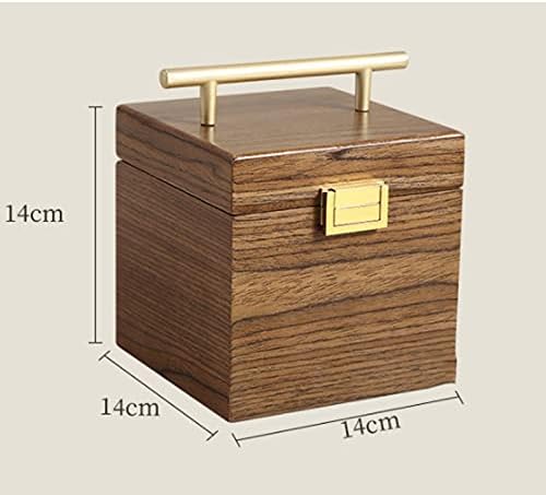 Xjjzs kutija za organizatore nakita drvena kvadratna poklon torbica za čuvanje nakita za naušnice prstenasta