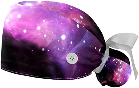 Giller Purple Galaxy Psihodelic Vanjski prostor Podesiva radna kapa sa tasterima Ženska konjski rep držač vrpca