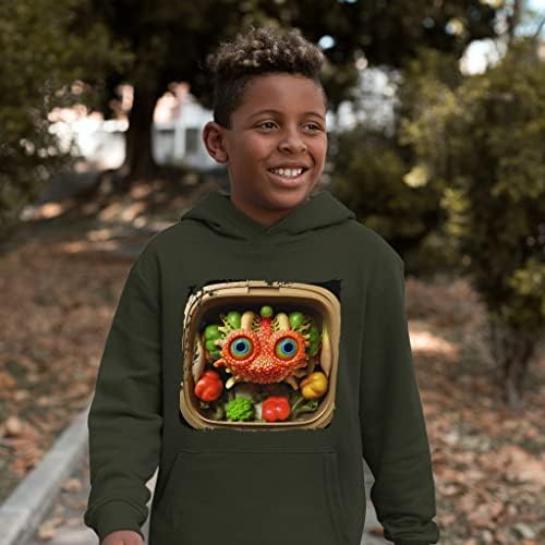 Bento Box Kids 'spužva Fleece Hoodie - Biljna lica Dječja kapuljača - Crtani hoodie za djecu