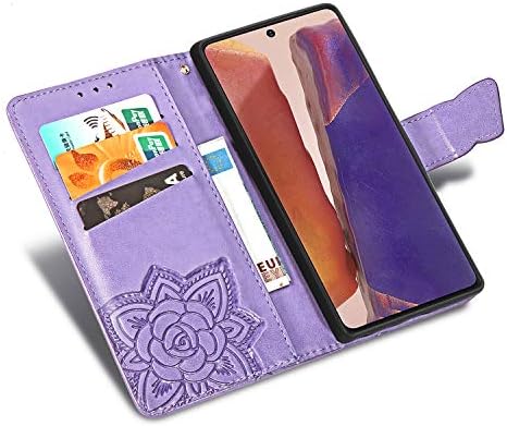 Samsung Galaxy Note 20 novčanik slučaj, Bling leptir cvijet PU Koža Flip telefon Cover kreditne kartice Slot Shockproof zaštitni nosač slučaj za Samsung Galaxy Note 20 HZD
