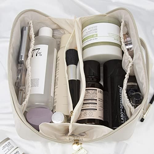 Velika šminkarska torba od putne torbe za čišćenje torba prijenosna, velika kozmetička torba za žene sa ručkom i razdjelnikom, šminke patentne vrećice vodootporne šminkere za pohranu šminke jednostavne vrećice za šminku