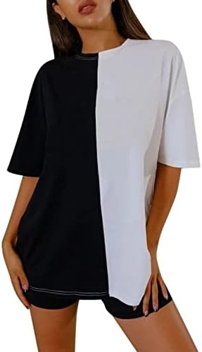 Yubnlvae bluze lagani ljetni kratki rukavi kvadratni vrat bluze za žene grafički Plus Size trendi Casual