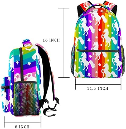 Kapohu Rainbow Unicorn Ležerni školski ruksak za dječake Djevojke Laptop torbe za putničke torbe za muškarce 11.5x8x16in