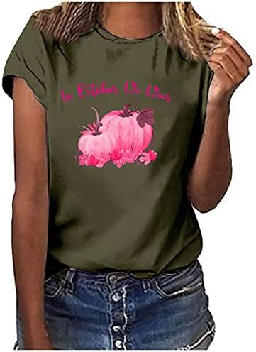 U oktobru nosimo ružičaste košulje žene ružičaste vrpce za dojku Tees tees vrhovi Halloween majica kratkih