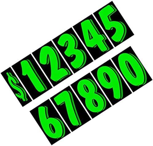 Versa-Tags 7.5 Crno / zeleni vinilni broj naljepnica 11 Deset Set Windshield cijene i 1 paket svakog vlasnika