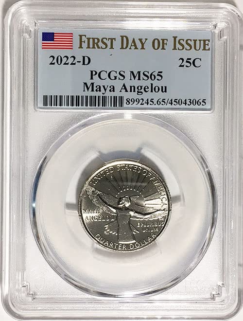 2022 D Američka ženska četvrt Maya Angelou Quarter MS 65 Prvi dan izdavanja Oznaka PCGS