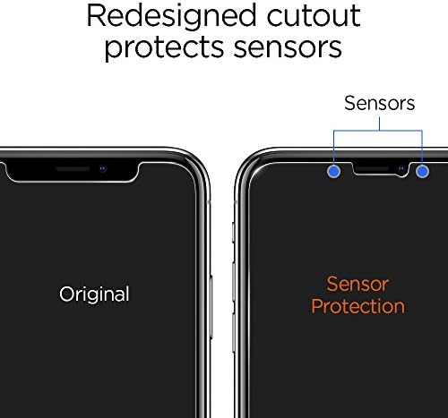 Spigen kaljeno staklo zaštitnik ekrana [GlasTR EZ FIT] dizajniran za iPhone XS / iPhone X - zaštita senzora / 2 Pakovanje