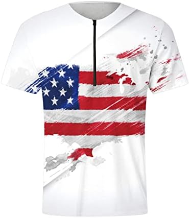BMISEGM ljetne muške košulje muške ljetne neovisnosti zastava DIGITAL 3D štampanje patentnih zatvarača majica