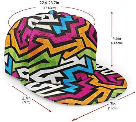 antkondnm Graffiti Snapback šešir u boji Unisex Kamionska kapa Hip Hop karirana bejzbol kapa s ravnim novčanicama